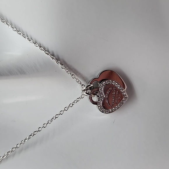 Tiffany & Co. Double Heart 18K Gold Diamond Necklace - Picture 7 of 7